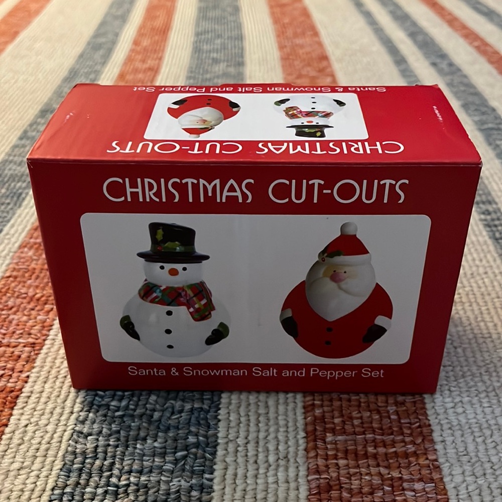 Fitz and Floyd Santa & Snowman Salt and Pepper Set
